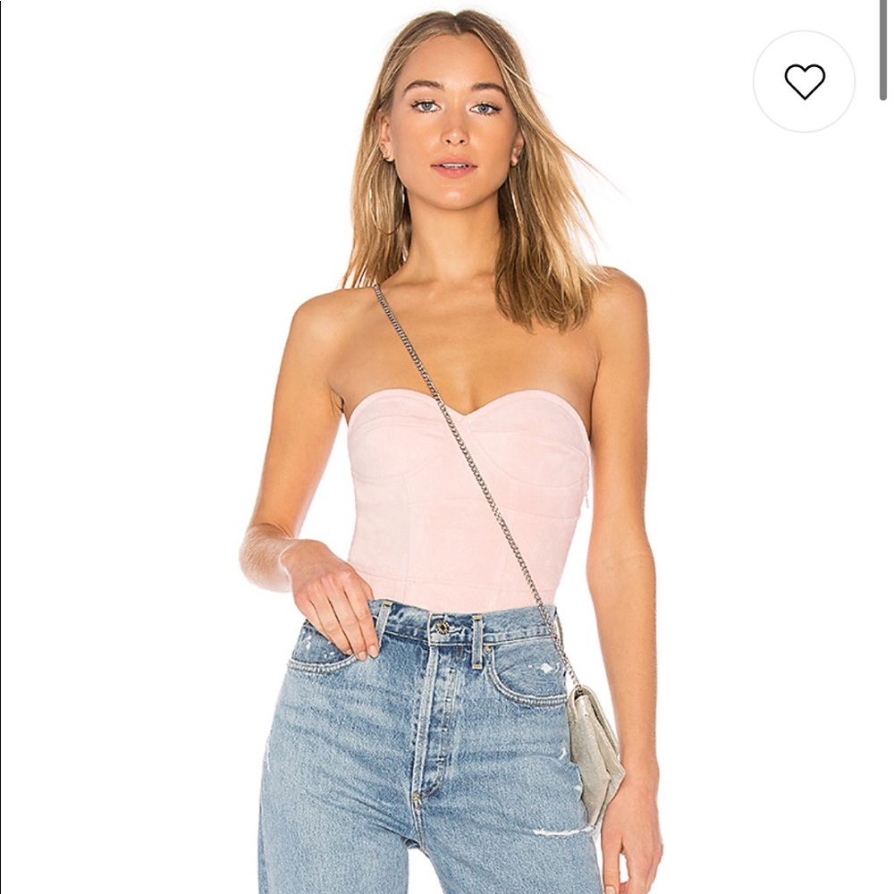 BRAND NEW by the way. Carla faux suede bodysuit